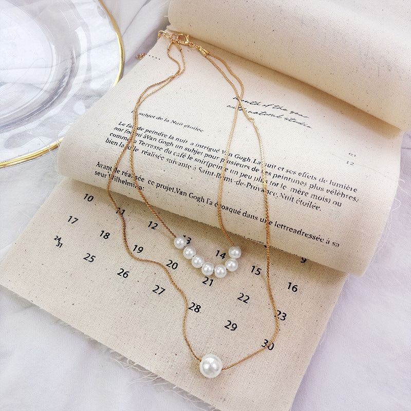 Multilayer Chain Pearl Necklaces