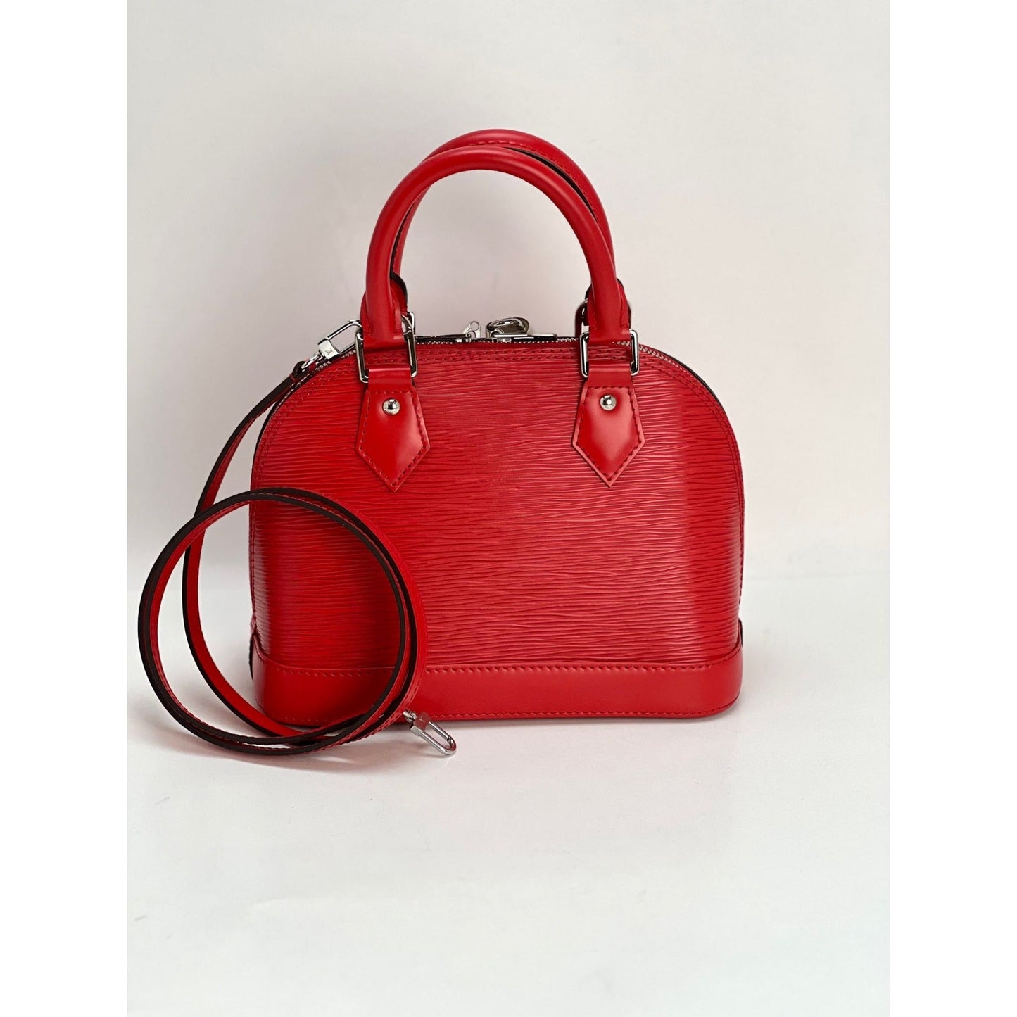 LOUIS VUITTON Alma BB Epi Coquelicot Shoulder Bag Stunning
