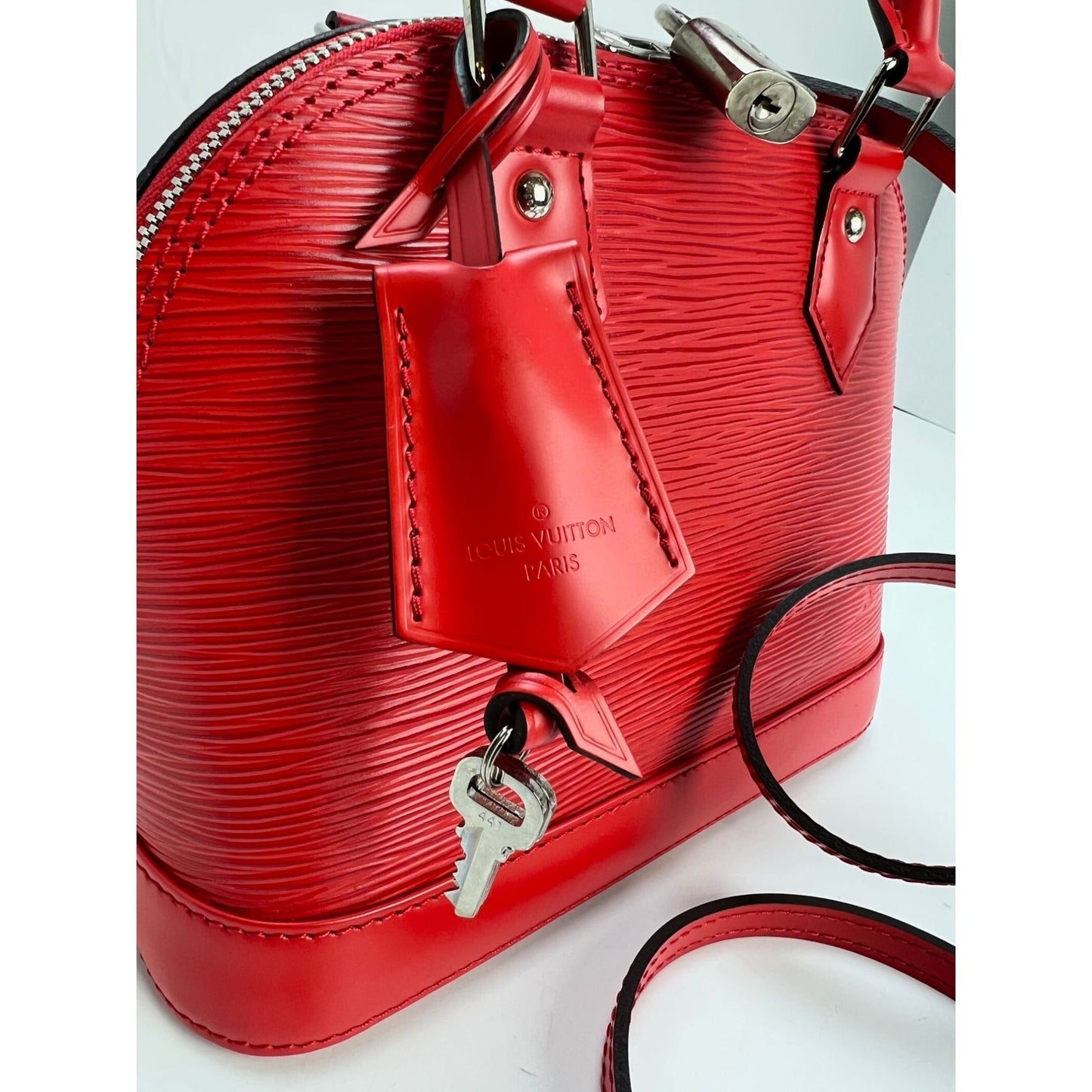 LOUIS VUITTON Alma BB Epi Coquelicot Shoulder Bag Stunning