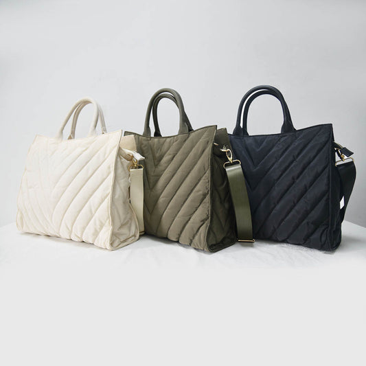 Marle Stripe Large Puffer Tote