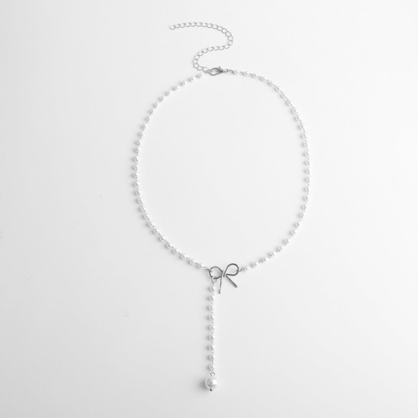 Bow Pearl Necklace Pendant butterfly Necklace