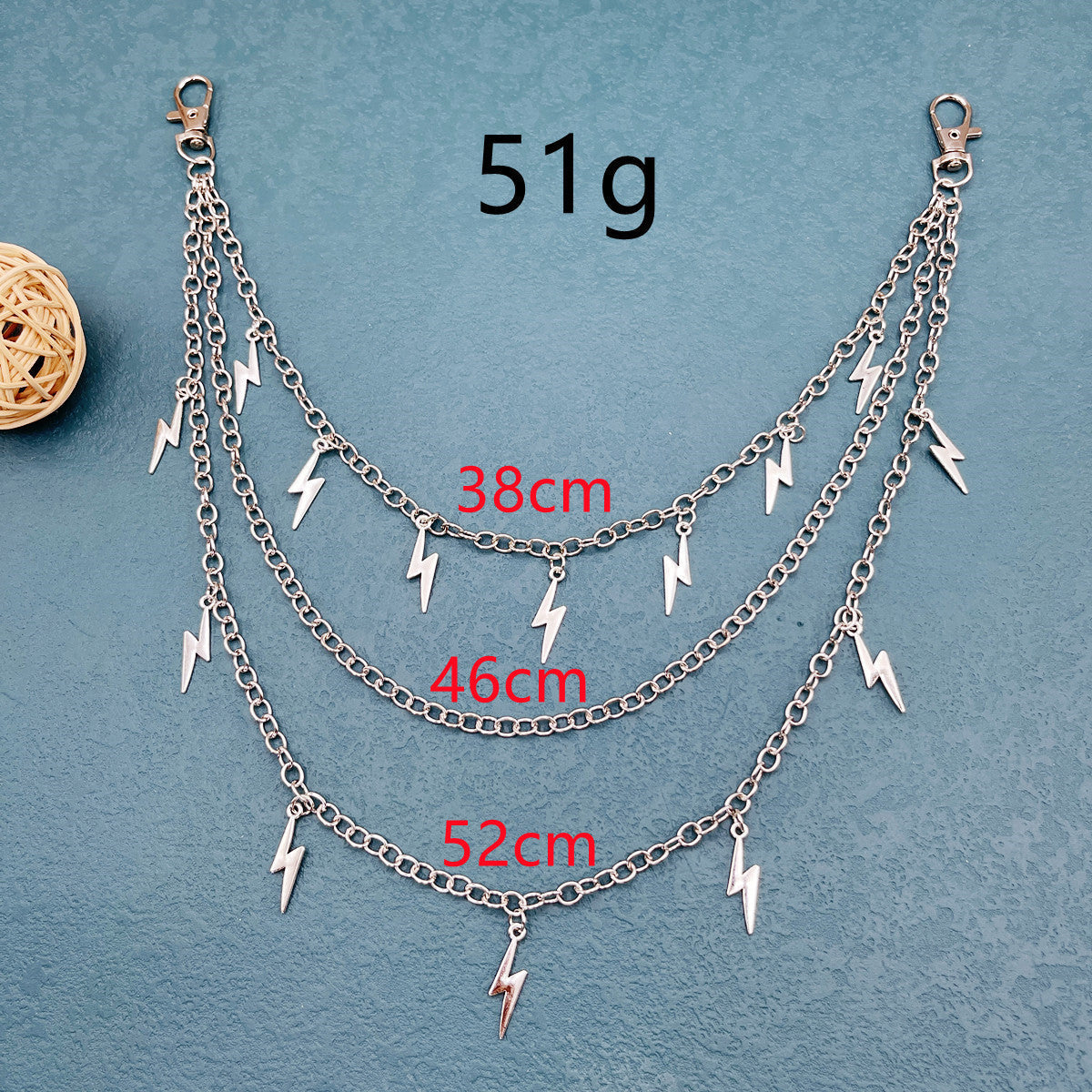 Lightning Pendant Metal Waist Chain
