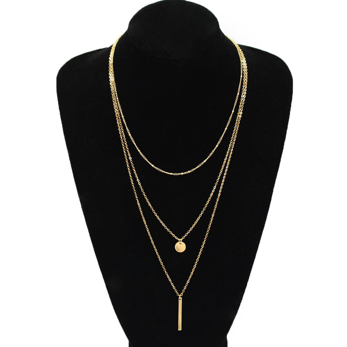 Multilayer Bar Necklace Boho Layered
