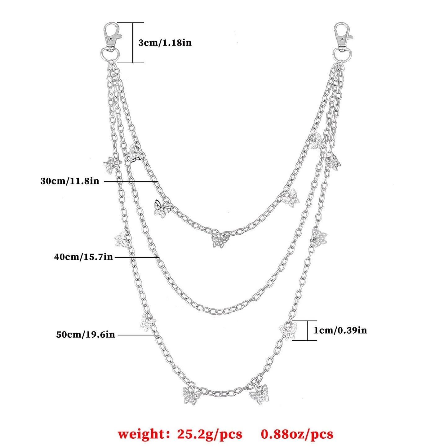 Rock butterfly Pants Multi-Layer Chain Casual Punk Jeans Waist Chain