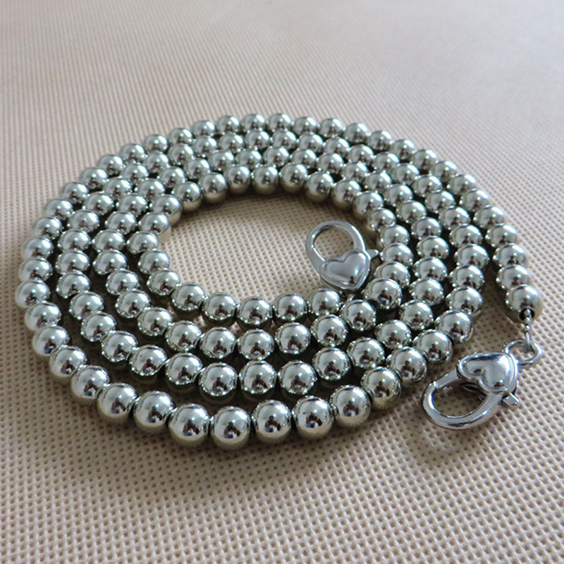 Metallic Bead Chain Long Straps Handbags Chain