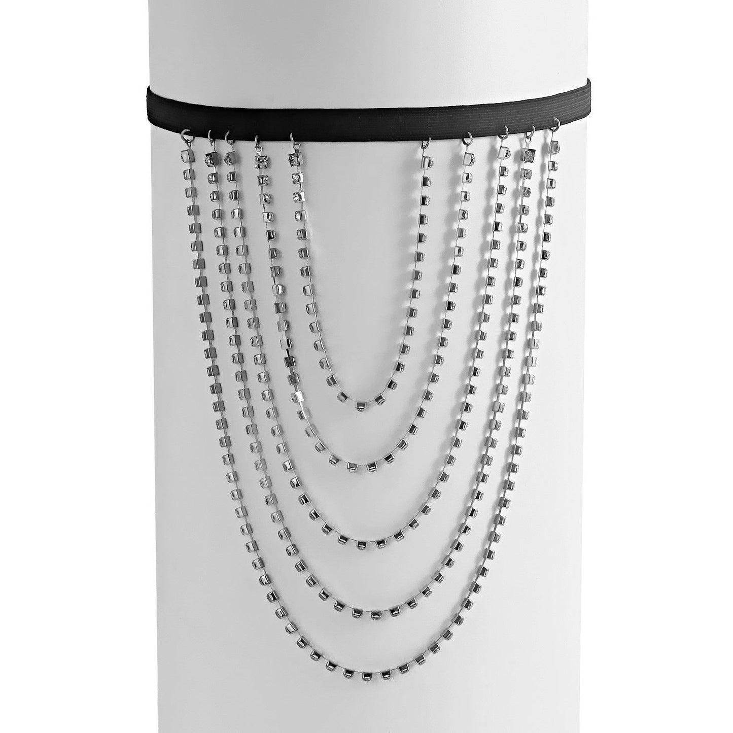 Beach Leg Chain Exaggerated Personality Elastic Rope 5-layer Rhinestone Leg Chain