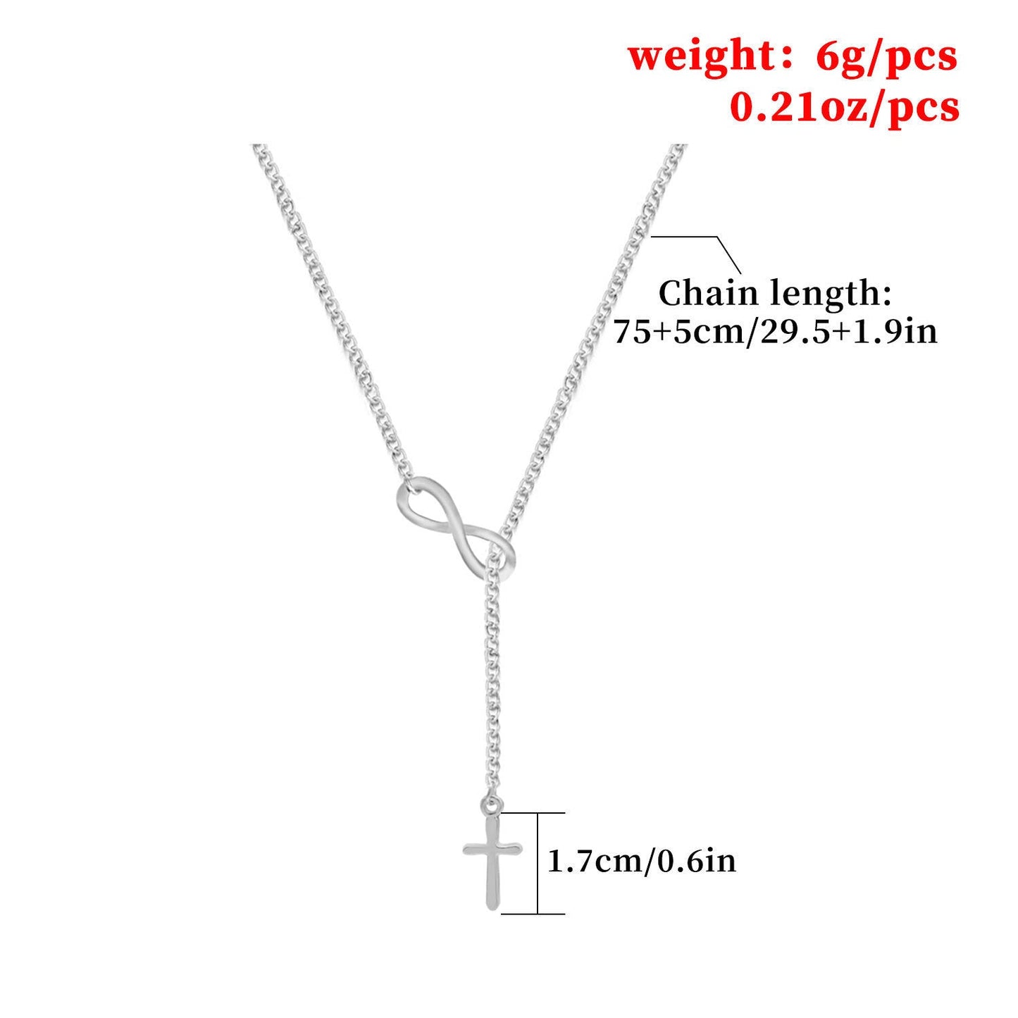 Infinity Cross Pendant Necklace for Women