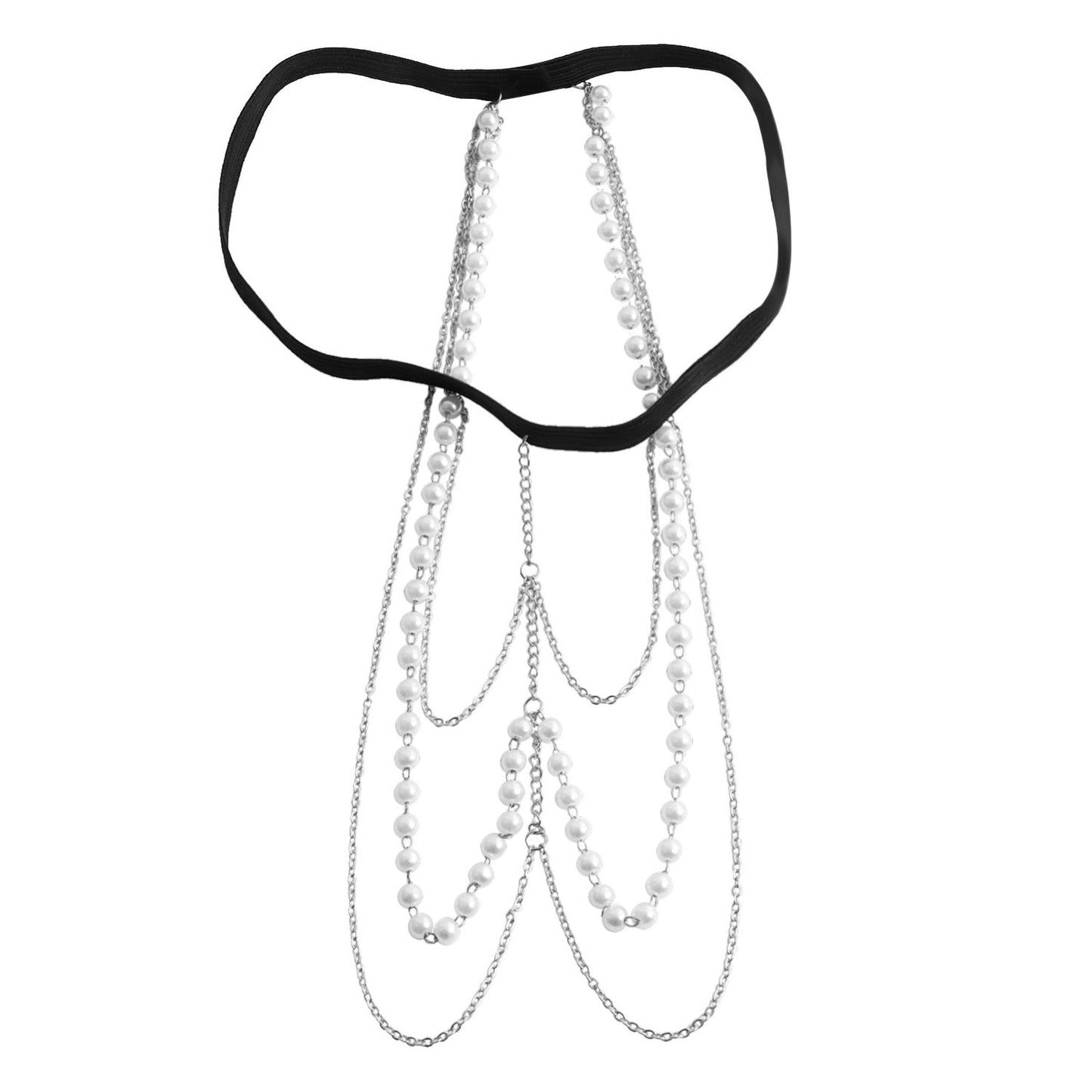 Sexy Beach Body Chain Nightclub Party Multi-layer Pearl Leg Chain