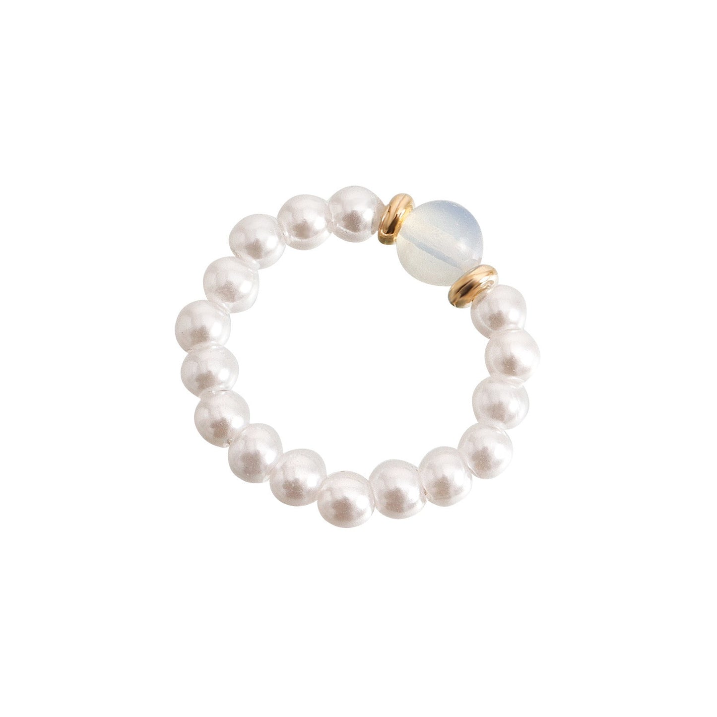Simplicity Elastic Beaded Pearl Finger Rings