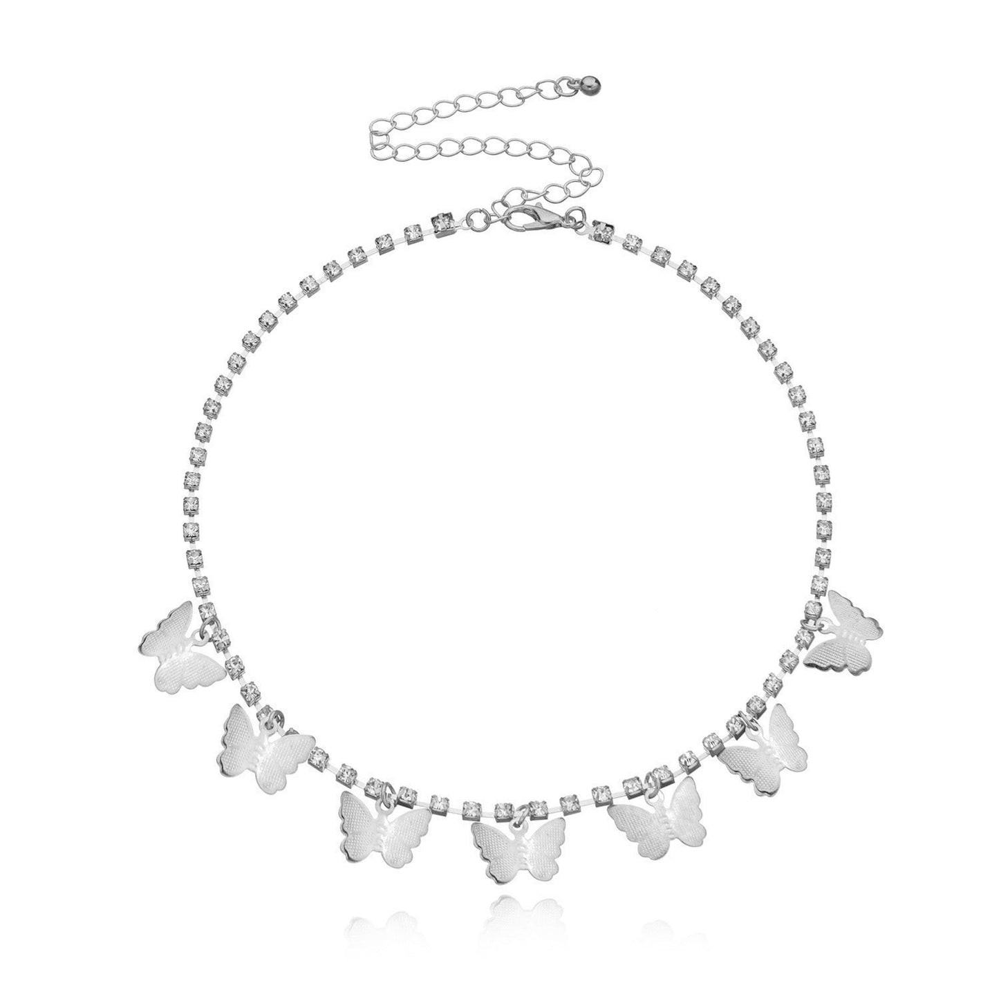 Tassel Tiny Butterfly Choker Necklace