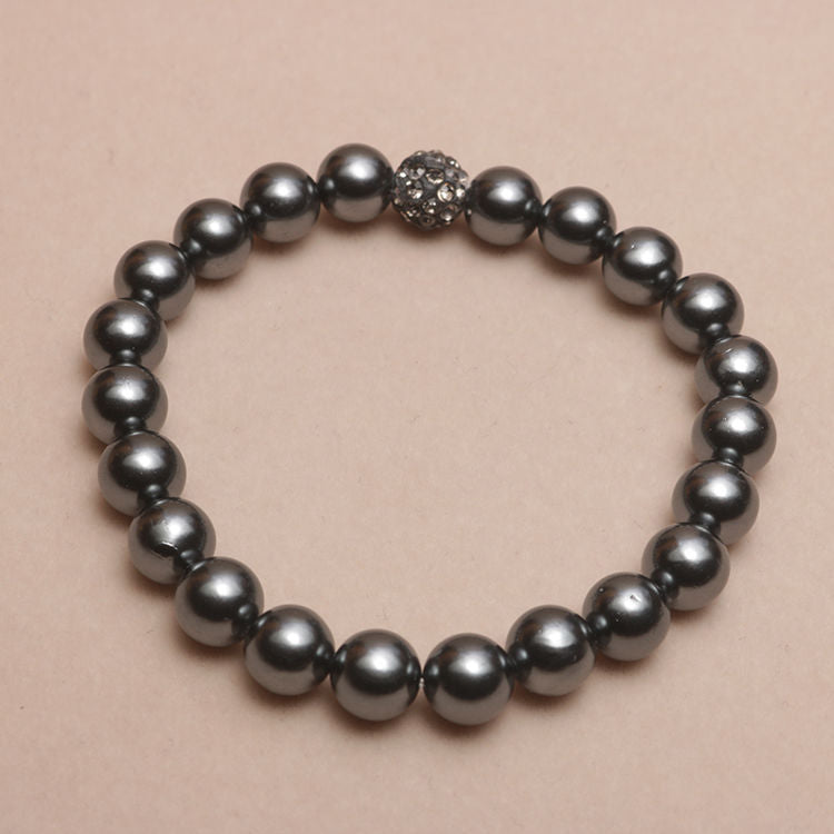 Elizabeth Elastic Beaded Shell Pearl Bracelet