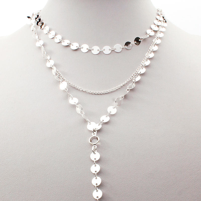 Long Tassels Pendent Sequin Necklace