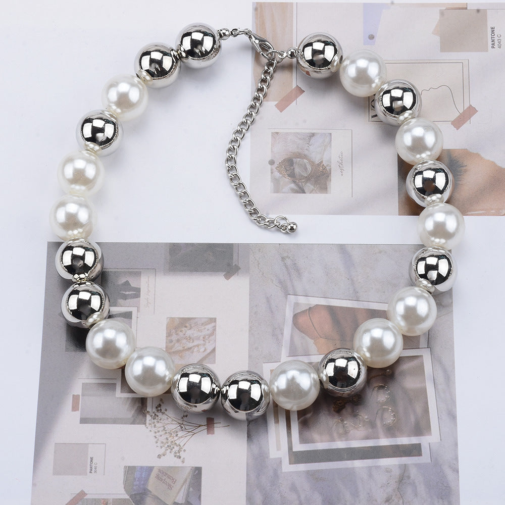 Chunky Choker Necklace Pearl Statement Necklace