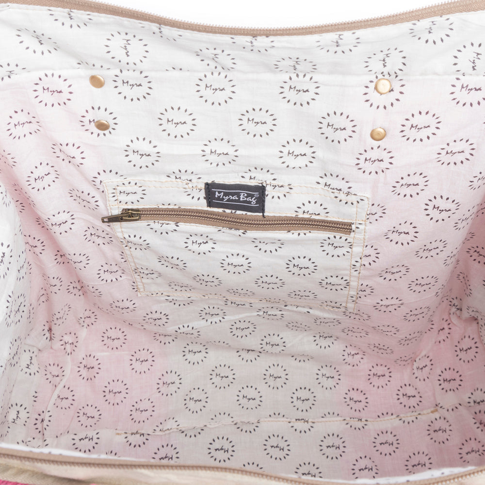 Mirna Queen Creek Weekender Bag in Pink - Spacious Leather Travel Tote