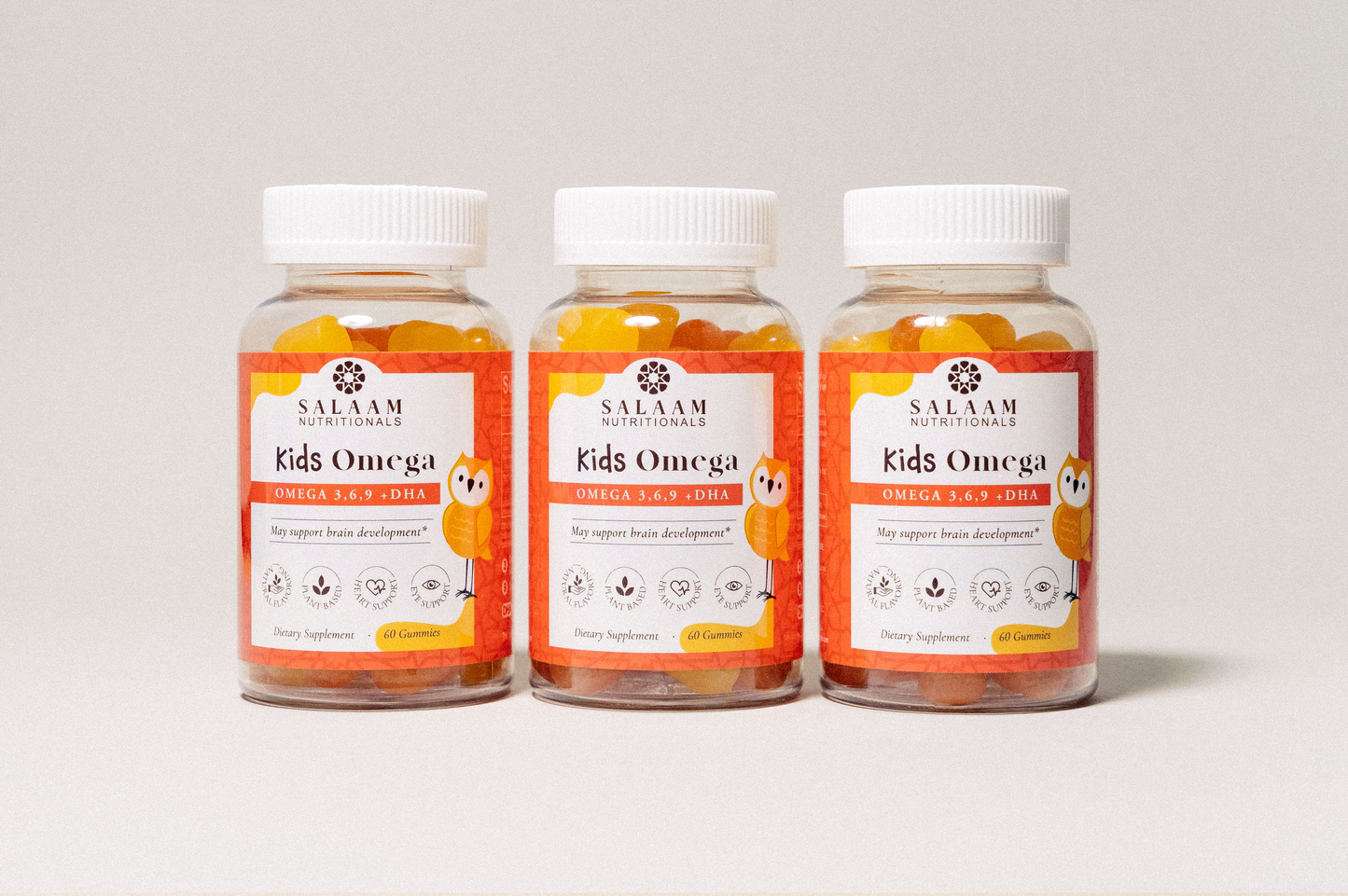 Omega 3, 6 & 9 Gummies with DHA for Kids - 60 Count | Salaam Nutritionals