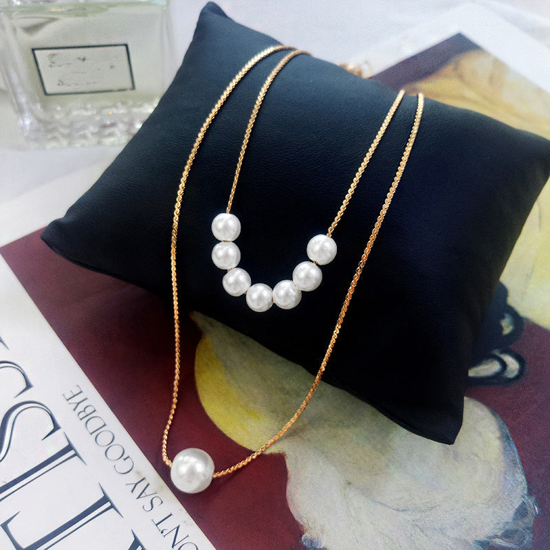 Multilayer Chain Pearl Necklaces