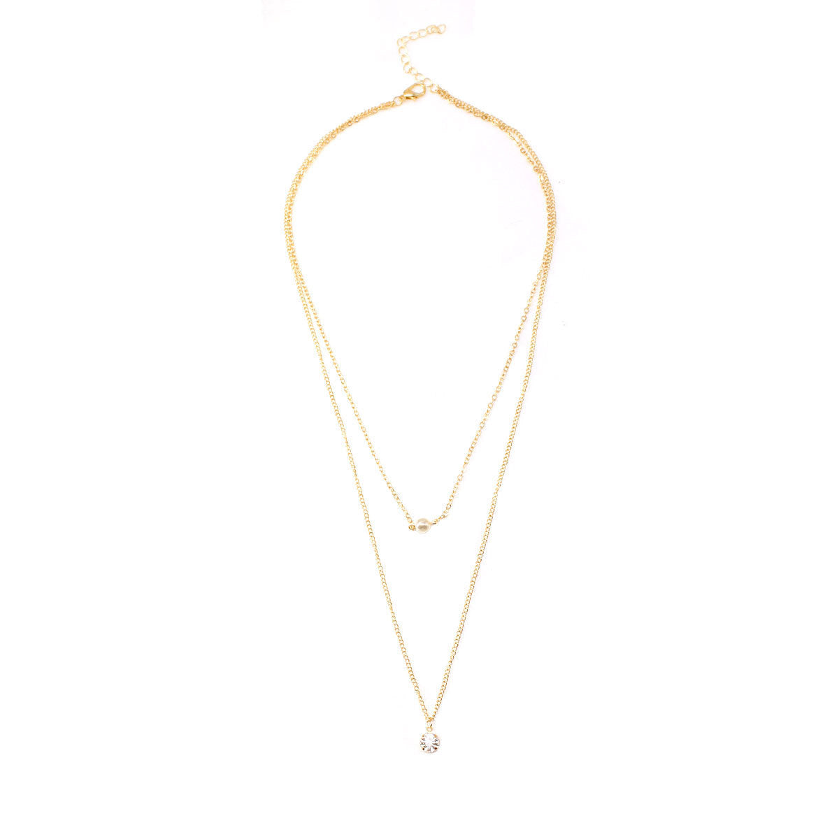 Layer Pearl Beads Chain Necklace