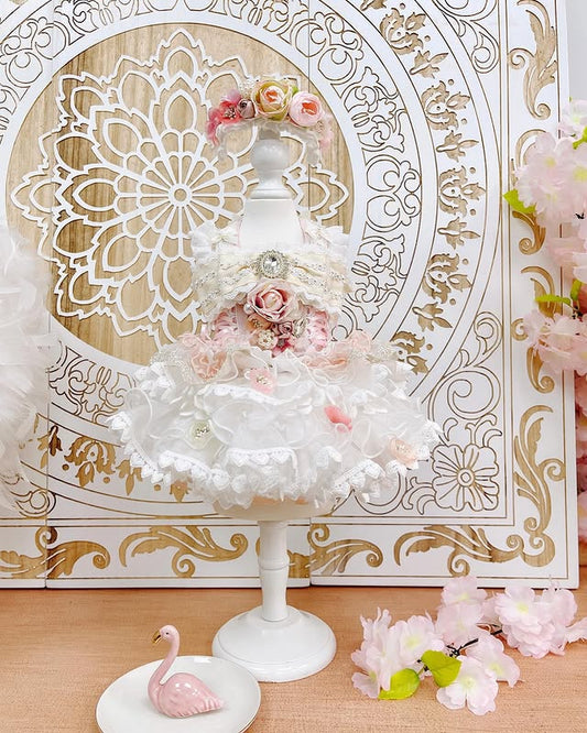 High quality handmade dog dress lace flowers