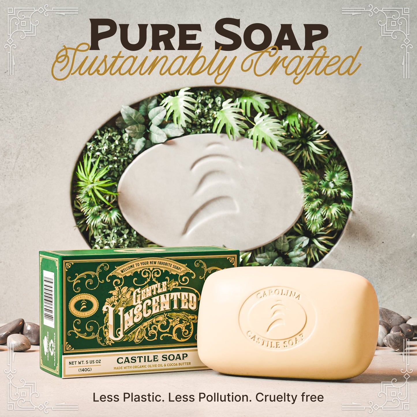 Castile Bar Soap - Gentle Unscented