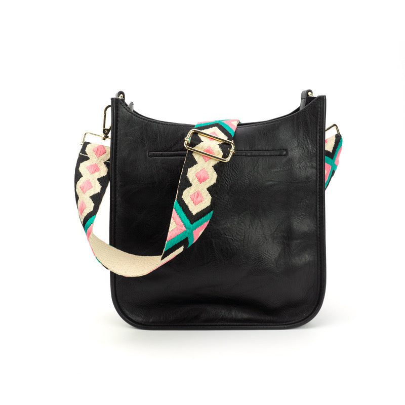 Adventure Zippered Crossbody Bag (Black) - Pick Your Strap And Color