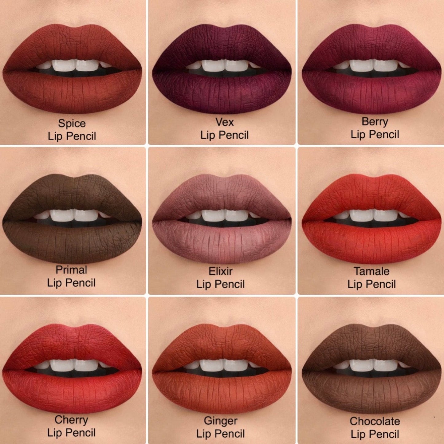 RETRACTABLE MATTE LIP PENCILS with SHEA BUTTER 9 Rich, Smudge‑Resistant Shades