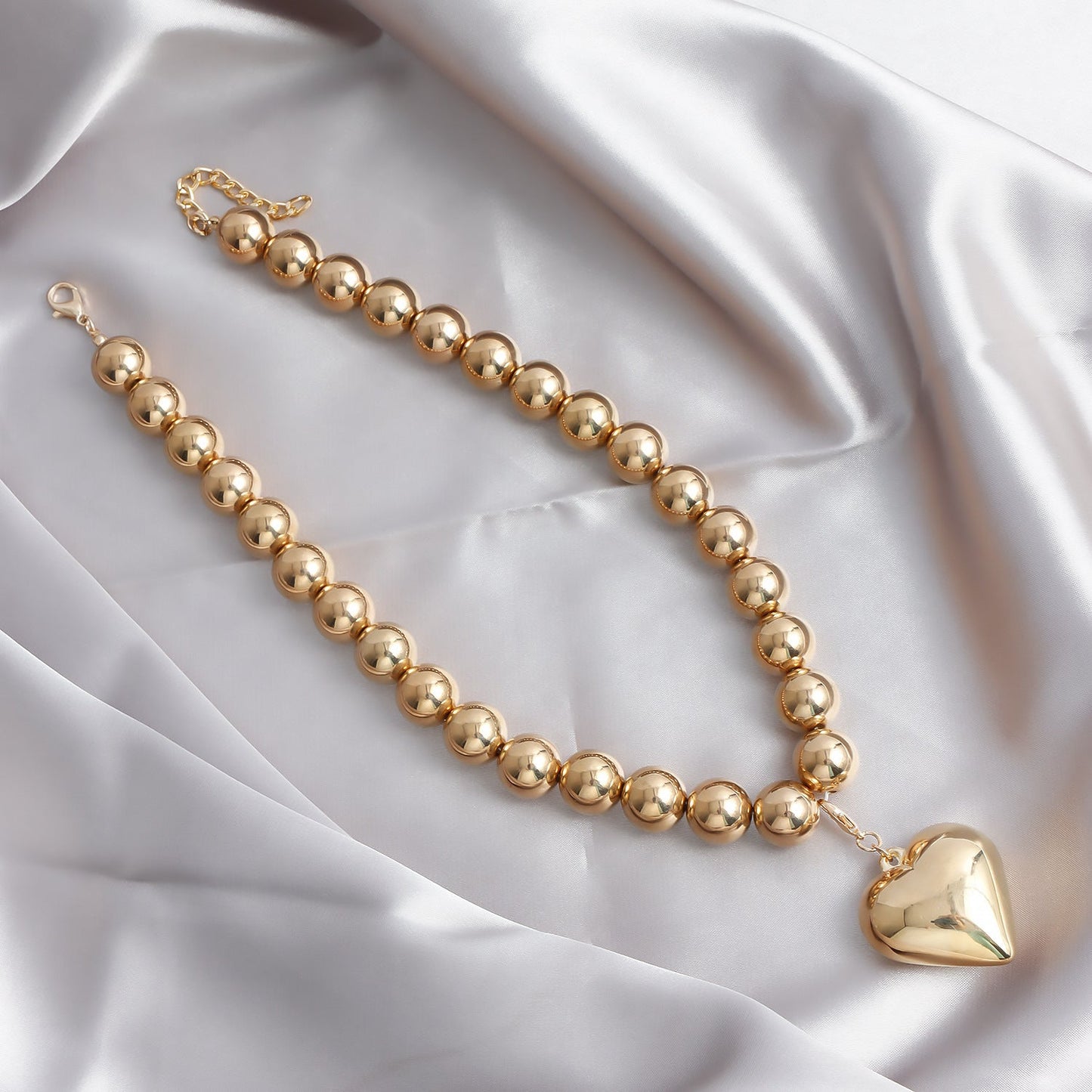 Heart Pendant Beaded Necklace