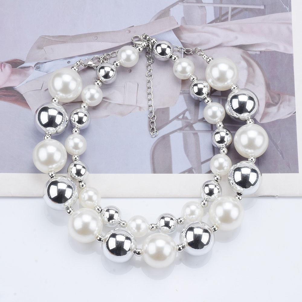 Chunky Choker Necklace Pearl Statement Necklace