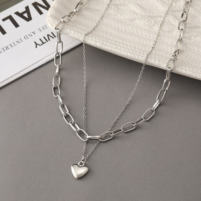 Multi-layer Chain Heart Necklace