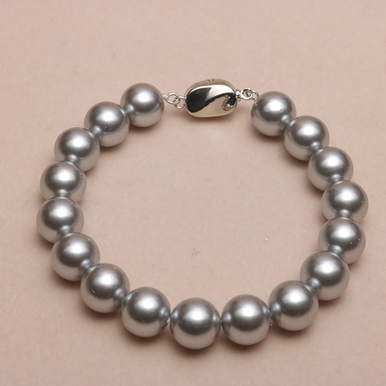 Elizabeth  Elastic Beaded Shell Pearl Bracelet