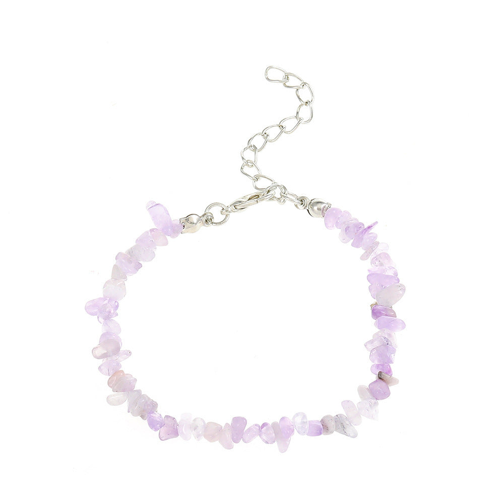 I’m Natural, Stone Amethyst Green Aventurine Tiger Eyes Gravel Bracelet