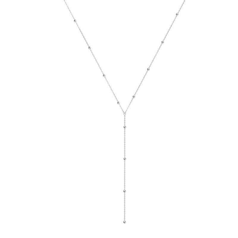 Tassel Y Long Bead Chain Necklace