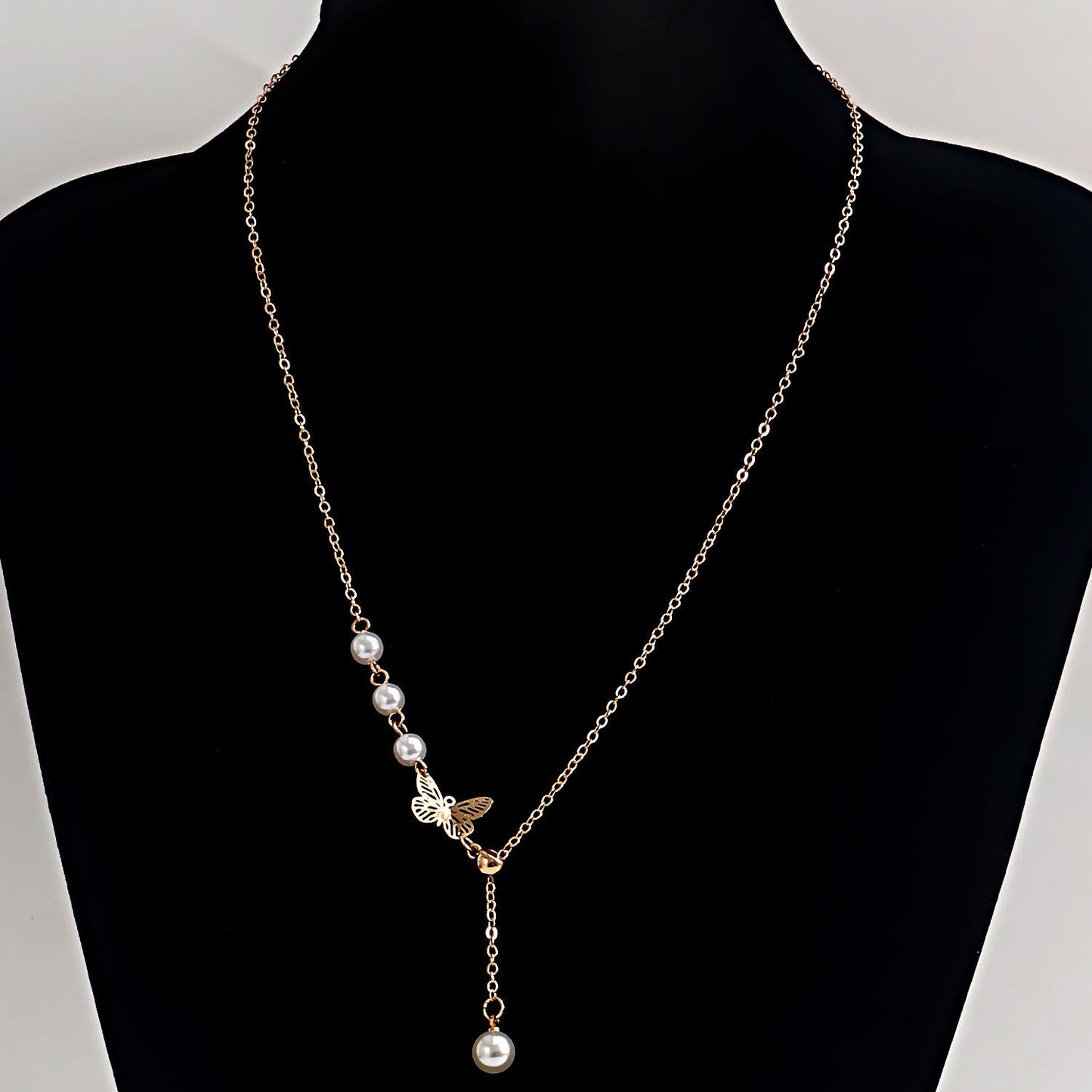 Butterfly Pearl Chain Necklaces