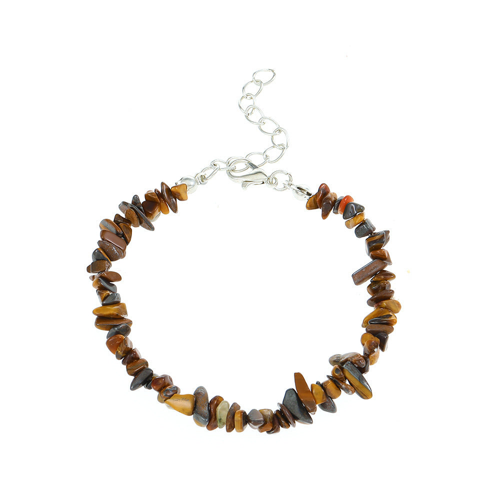 I’m Natural, Stone Amethyst Green Aventurine Tiger Eyes Gravel Bracelet