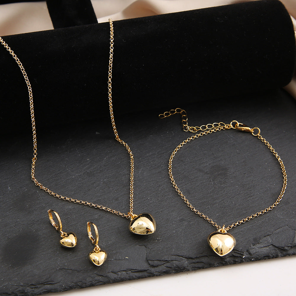 Women Mini Heart Necklace Set
