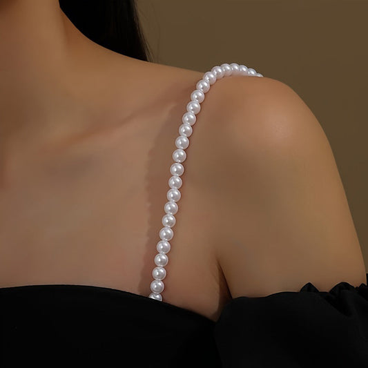 Pearl Halter Neck Thin Dress Strap Lingerie Bra Beauty Back Strapless Chest Wrap Strap