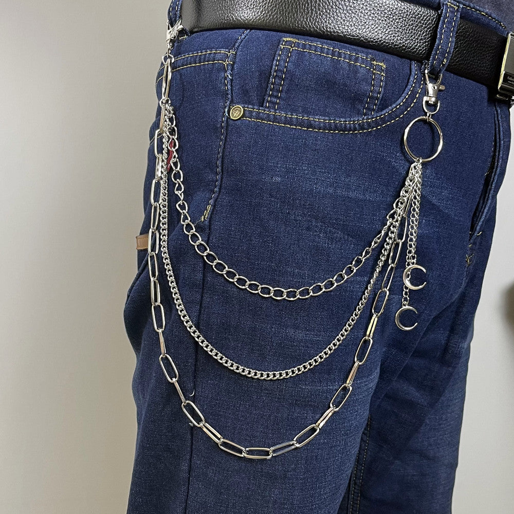 Multilayer Punk Metal Pants Waist Chain Jewelry
