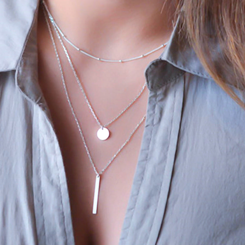 Multilayer Bar Necklace Boho Layered