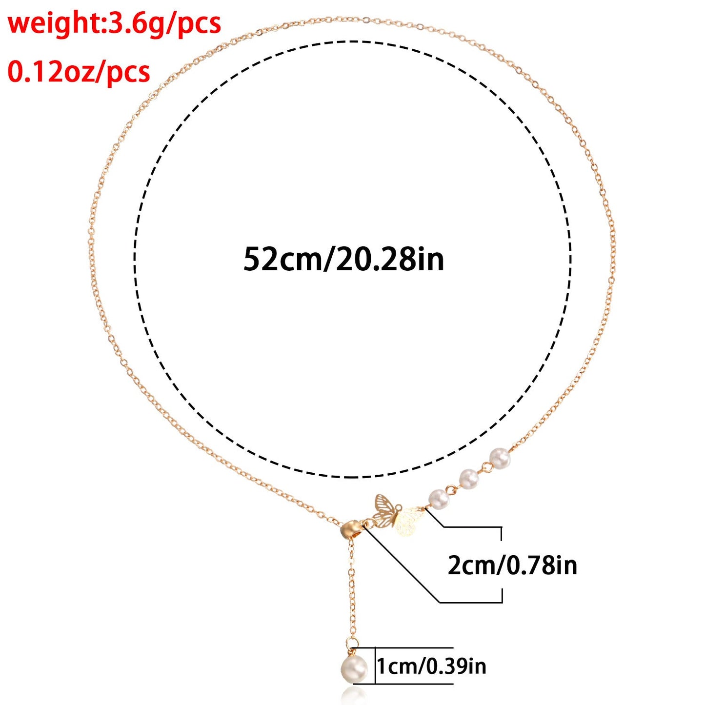 Butterfly Pearl Chain Necklaces