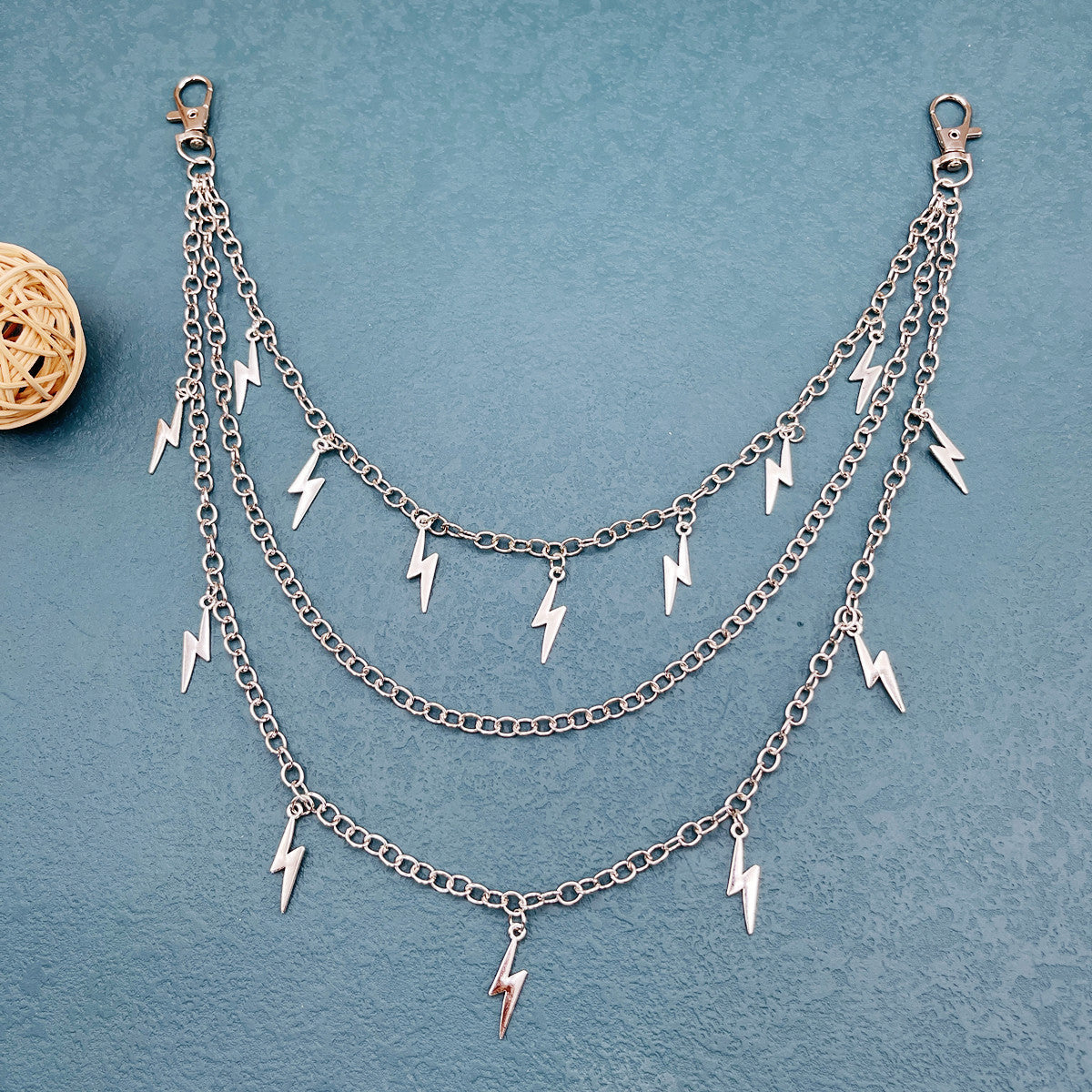 Lightning Pendant Metal Waist Chain