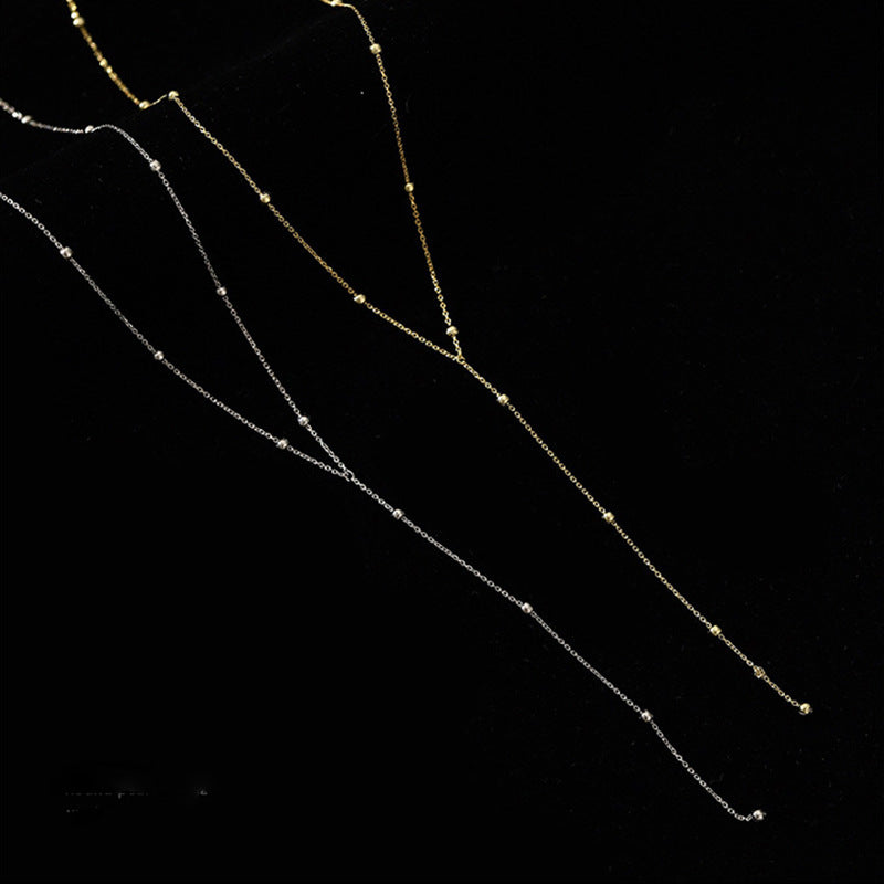 Tassel Y Long Bead Chain Necklace