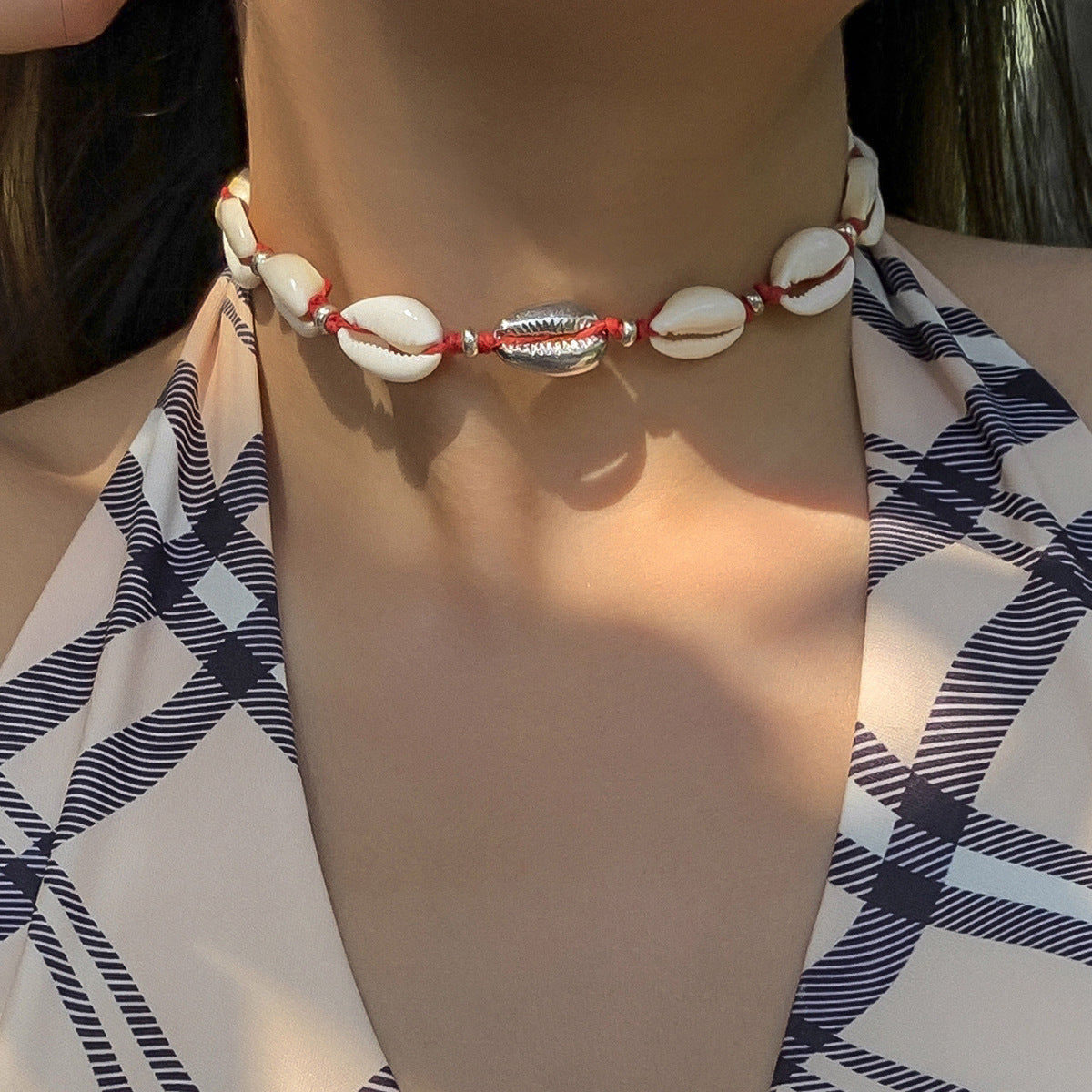 Hawaiian Simple Women Handmade Beach Party Shell Choker Necklace