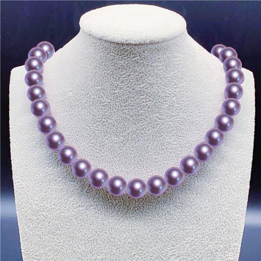 Round Sea Shell Pearl Necklace