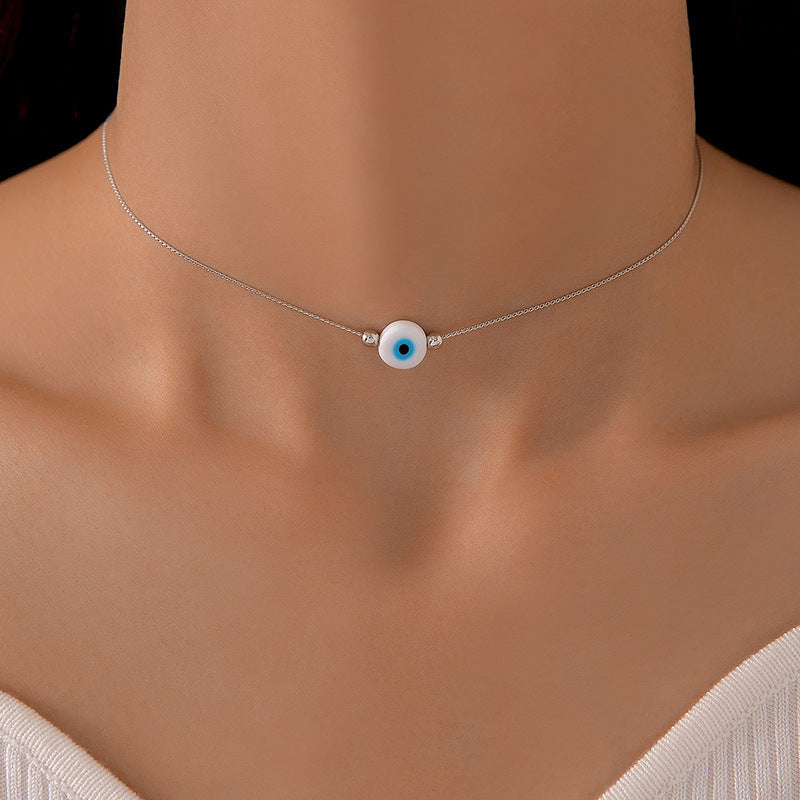 Not Here! Evil Eye Charm Choker Necklace