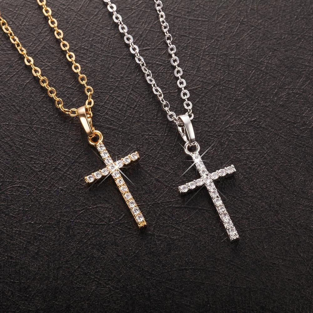 Stone Cross Pendant Necklace Jewelry