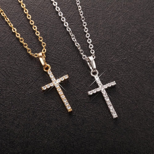 Stone Cross Pendant Necklace Jewelry