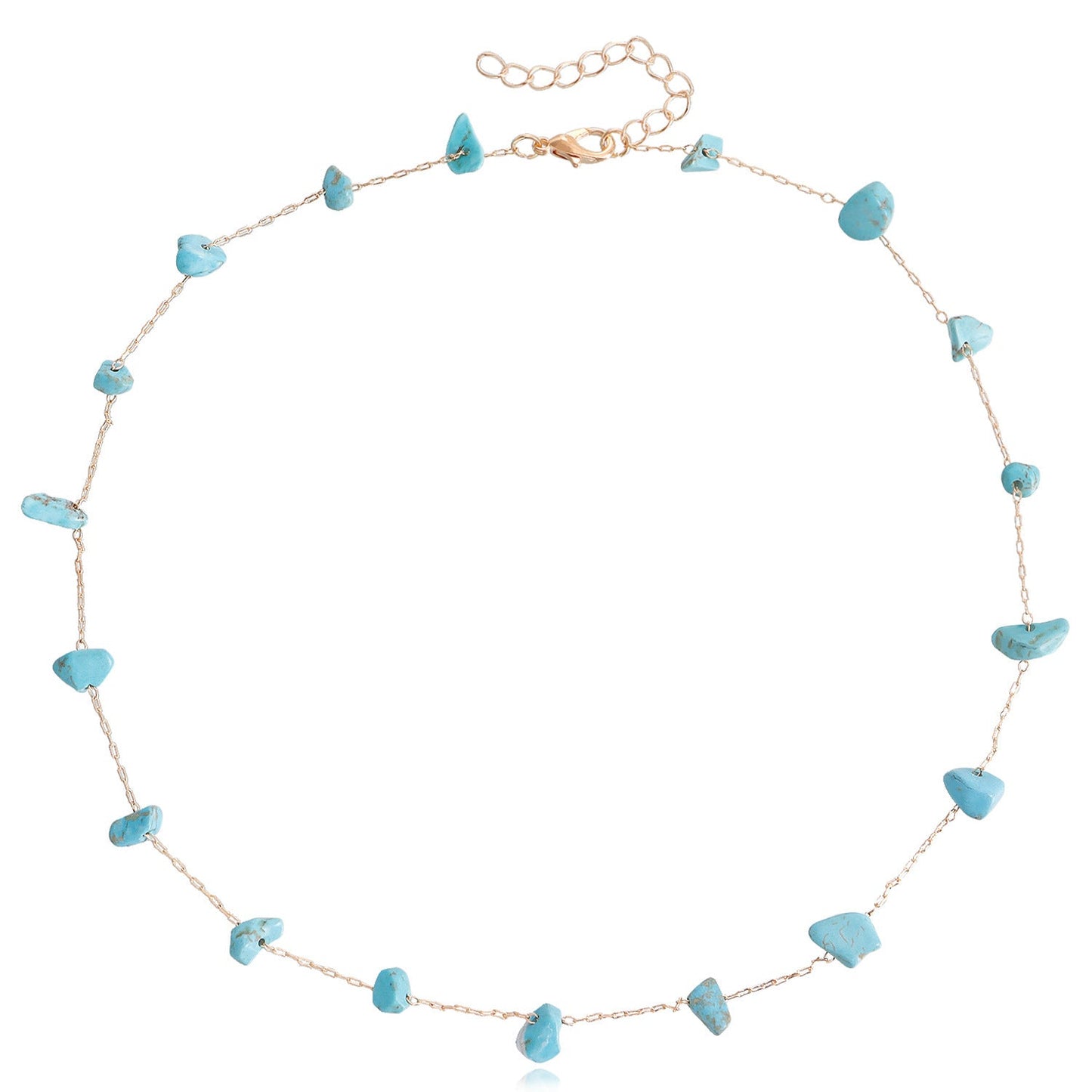 Beach Colorful Natural Irregular Stone Necklace