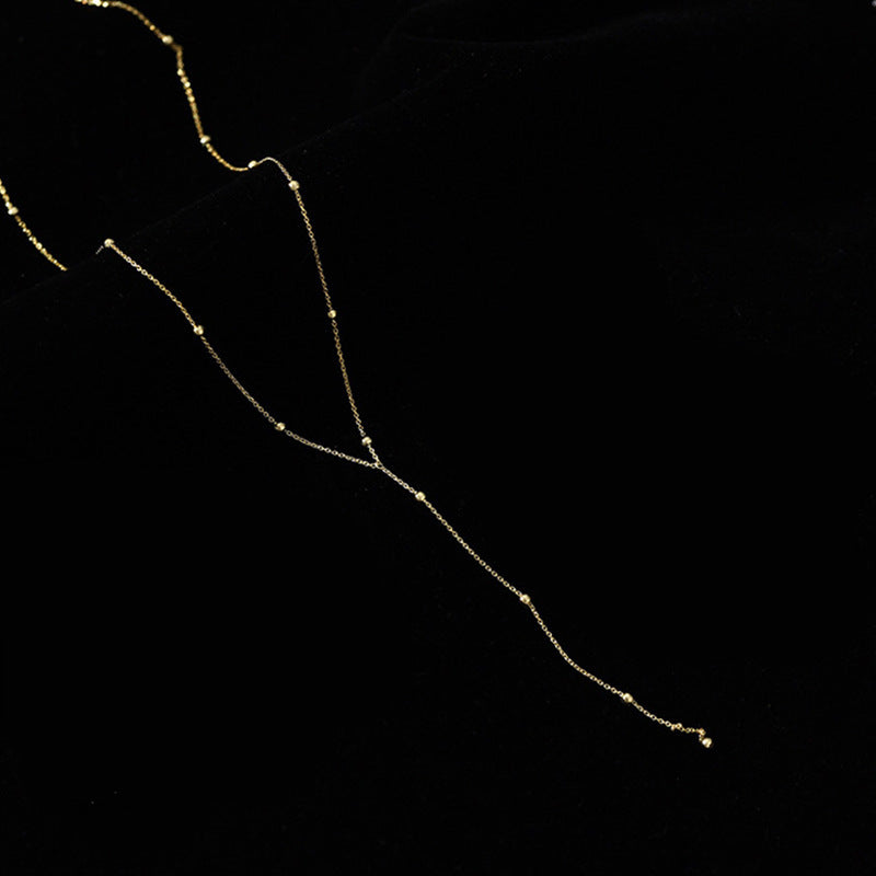 Tassel Y Long Bead Chain Necklace