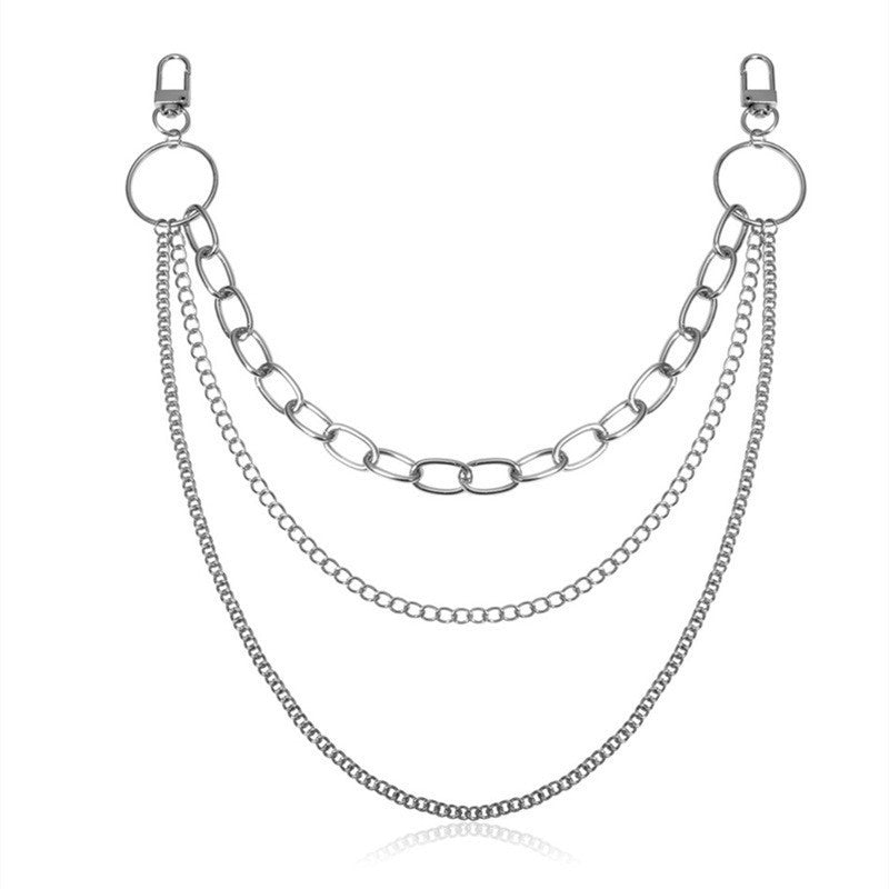 Hip Hop Punk Fashion Women Men Pants Waist Belt Chain