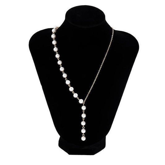 Pearl Beads Tassels Chains Necklace