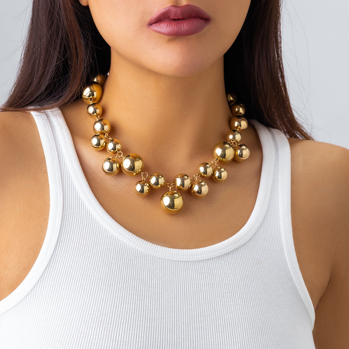 Delicate and Chunky Choker Necklace Pearl Statement Necklace